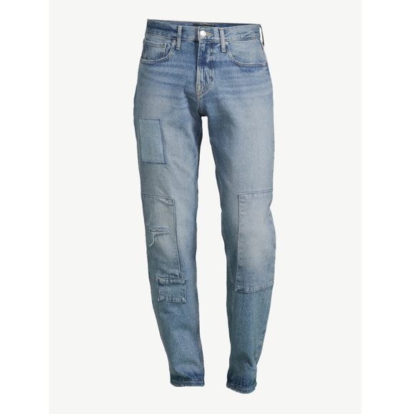 MODERN | Multi Patchwork Medium Wash Straight Jeans - Picture 5 of 5
